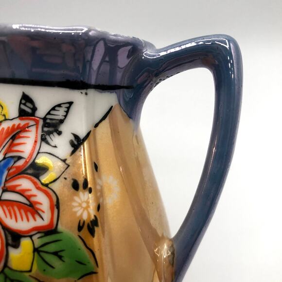 Lusterware Creamer Pitcher Hand Painted Floral - Picture 3 of 10